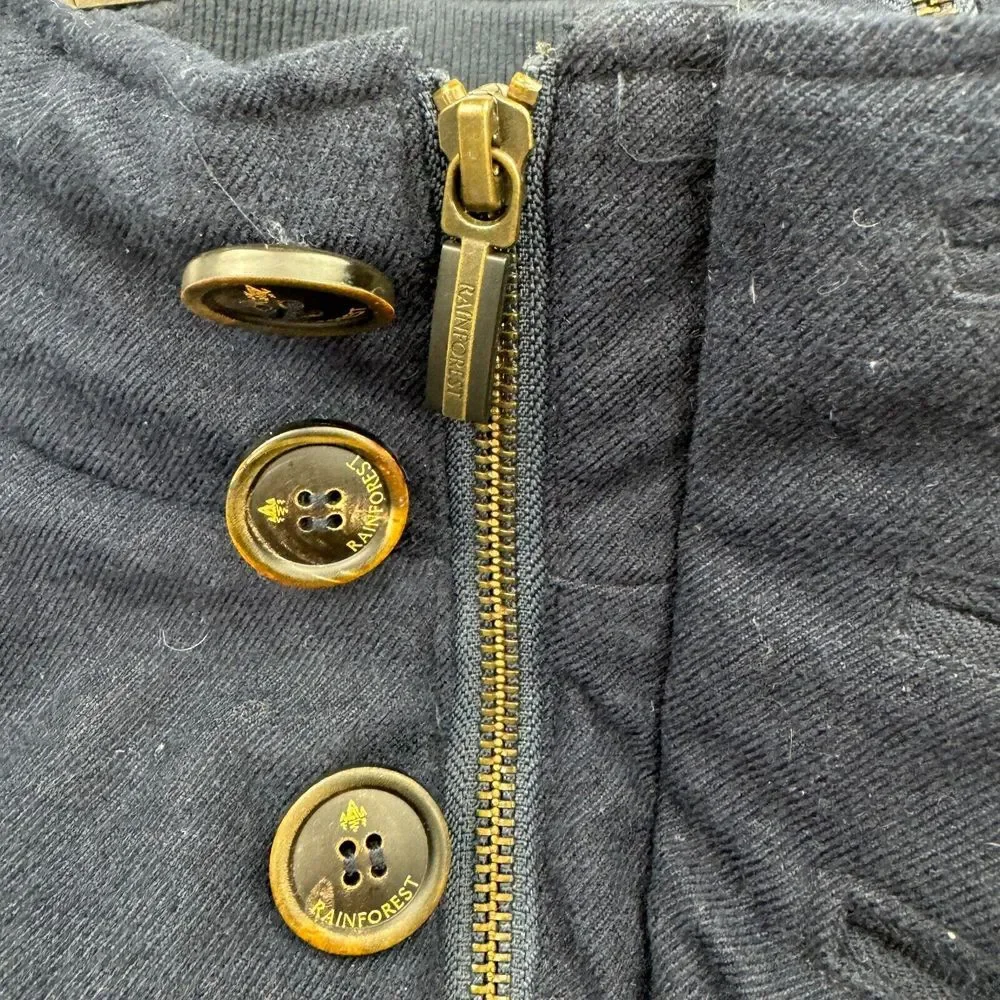 Rainforest Vest Mens L Navy Down Quilted Lined Membrane System Button Full Zip - Picture 5 of 11